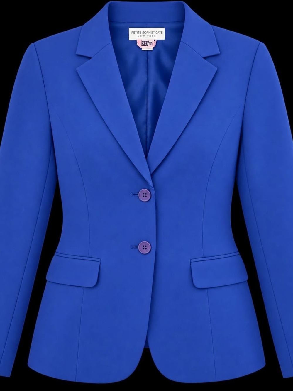 Petite Sophisticate Cobalt Blue Tailored Blazer